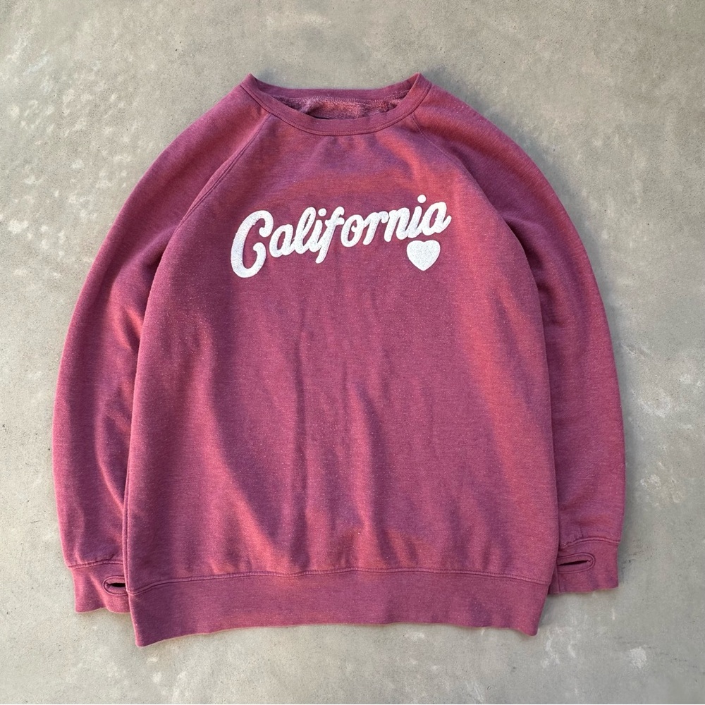 State of Mine Embroidered Maroon Graphic Sweatshirt